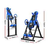 Everfit Inversion Table Gravity Exercise Inverter Back Stretcher Home Gym Blue - Front View