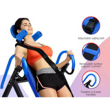 Everfit Inversion Table Gravity Exercise Inverter Back Stretcher Home Gym Blue - Side View