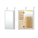 Artiss Wall-Mountable Jewellery Cabinet with LED Mirror and Makeup Storage