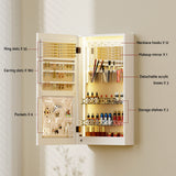 Artiss Wall-Mountable Jewellery Cabinet with LED Mirror and Makeup Storage