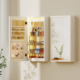 Artiss Wall-Mountable Jewellery Cabinet with LED Mirror and Makeup Storage