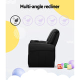 Keezi Kids Recliner Chair PU Leather Sofa Lounge Couch Children Armchair Black