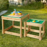 Keezi Kids Outdoor Play Set: Wooden Sandpit and Water Table Combo - 101cm