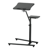 Height Adjustable Mobile Laptop Desk with Tiltable Mouse Board - Black