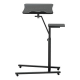 Height Adjustable Mobile Laptop Desk with Tiltable Mouse Board - Black