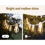 14m Warm White LED Festoon String Lights for Outdoor and Indoor Festivities