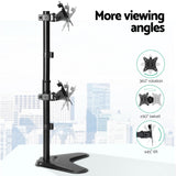 Artiss Dual Monitor Arm Stand - Adjustable Freestanding Bracket for 17-32" HD LED TVs