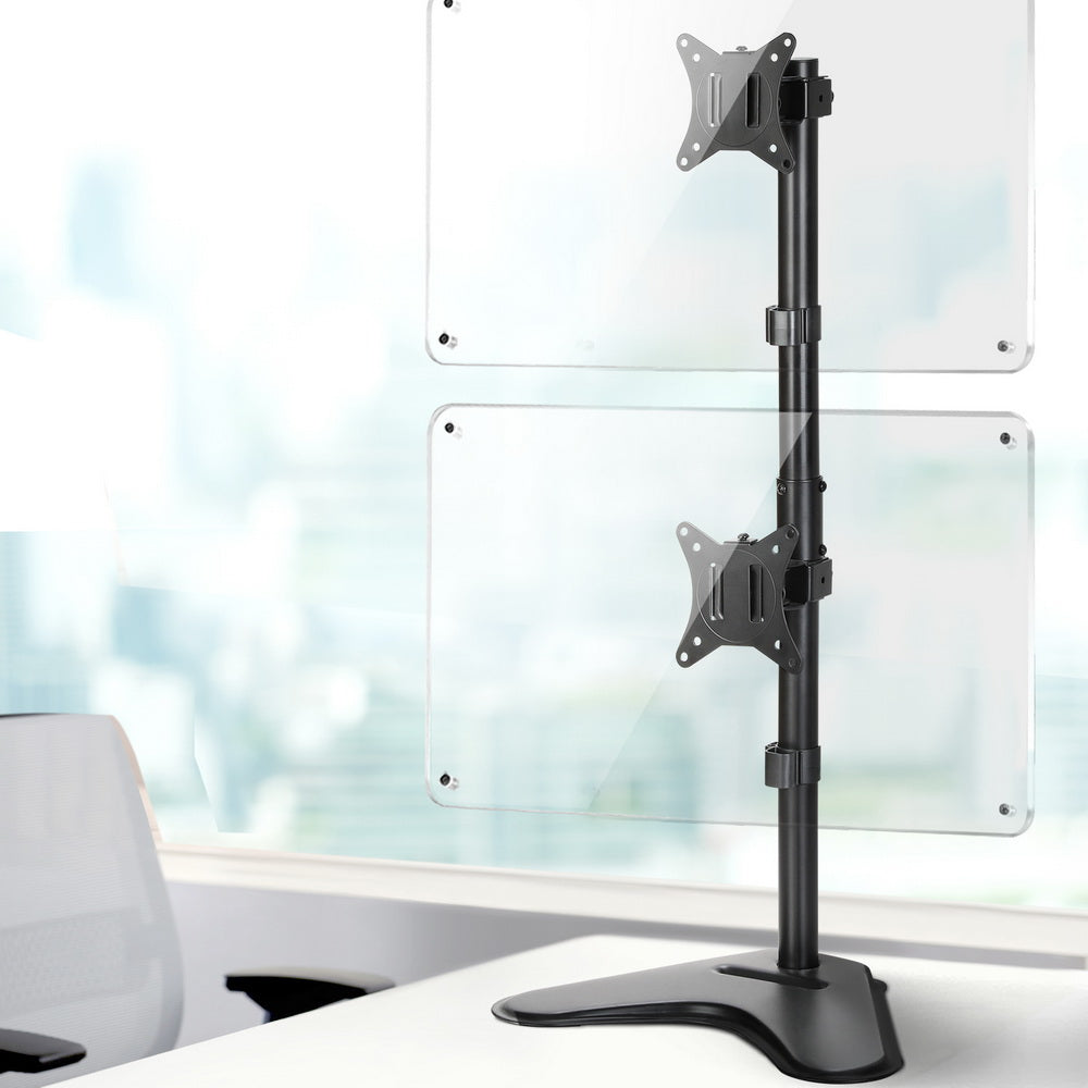 Artiss Dual Monitor Arm Stand - Adjustable Freestanding Bracket for 17-32" HD LED TVs