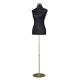 Versatile Black Female Dressmaking Mannequin with Adjustable Height and Detachable Base