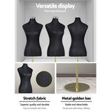 Versatile Black Female Dressmaking Mannequin with Adjustable Height and Detachable Base