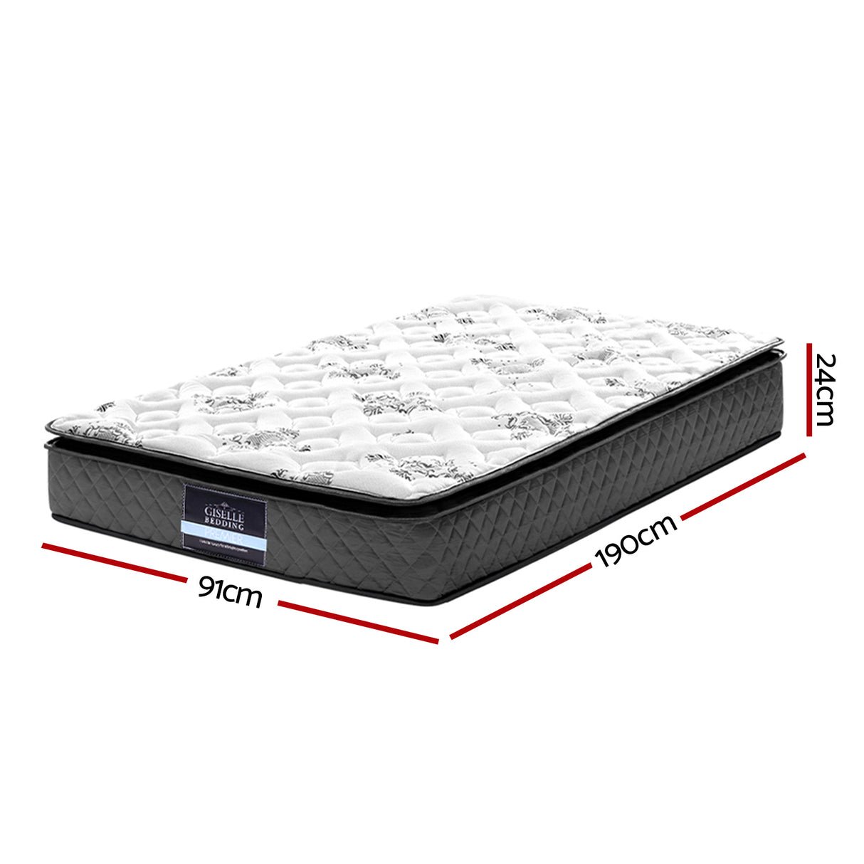 Giselle Bedding 24cm Mattress Pillow Top Single