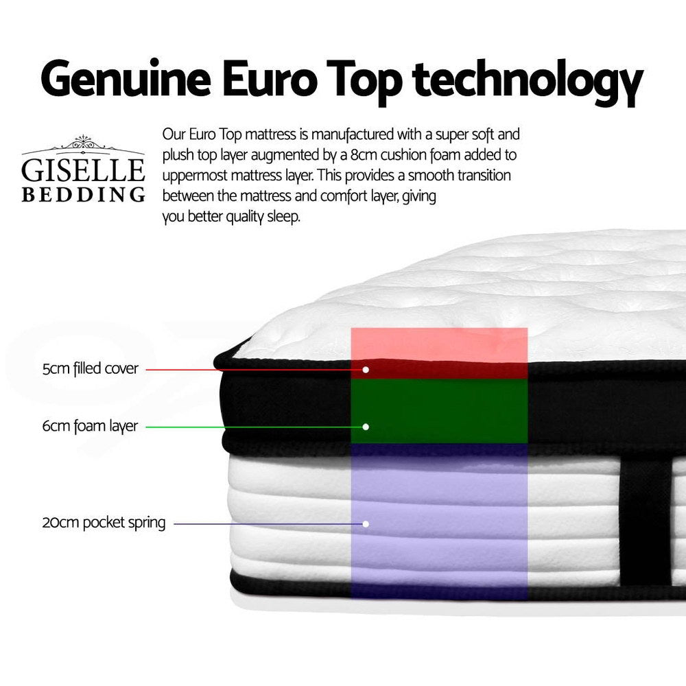 Giselle Bedding 31cm Mattress Euro Top King