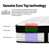 Giselle Bedding 31cm Mattress Euro Top King