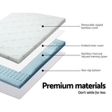 Giselle Bedding Memory Foam Mattress Topper 7-Zone 8cm Queen - Thumbnail Image