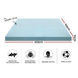 Giselle Bedding Memory Foam Mattress Topper Cool Gel 10cm Queen - Front View