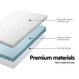 Giselle Bedding Memory Foam Mattress Topper Cool Gel 10cm Queen - 45-Degree Angle