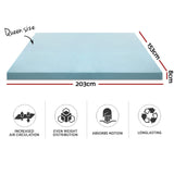 Giselle Bedding Memory Foam Mattress Topper Cool Gel 8cm Queen - Big Image