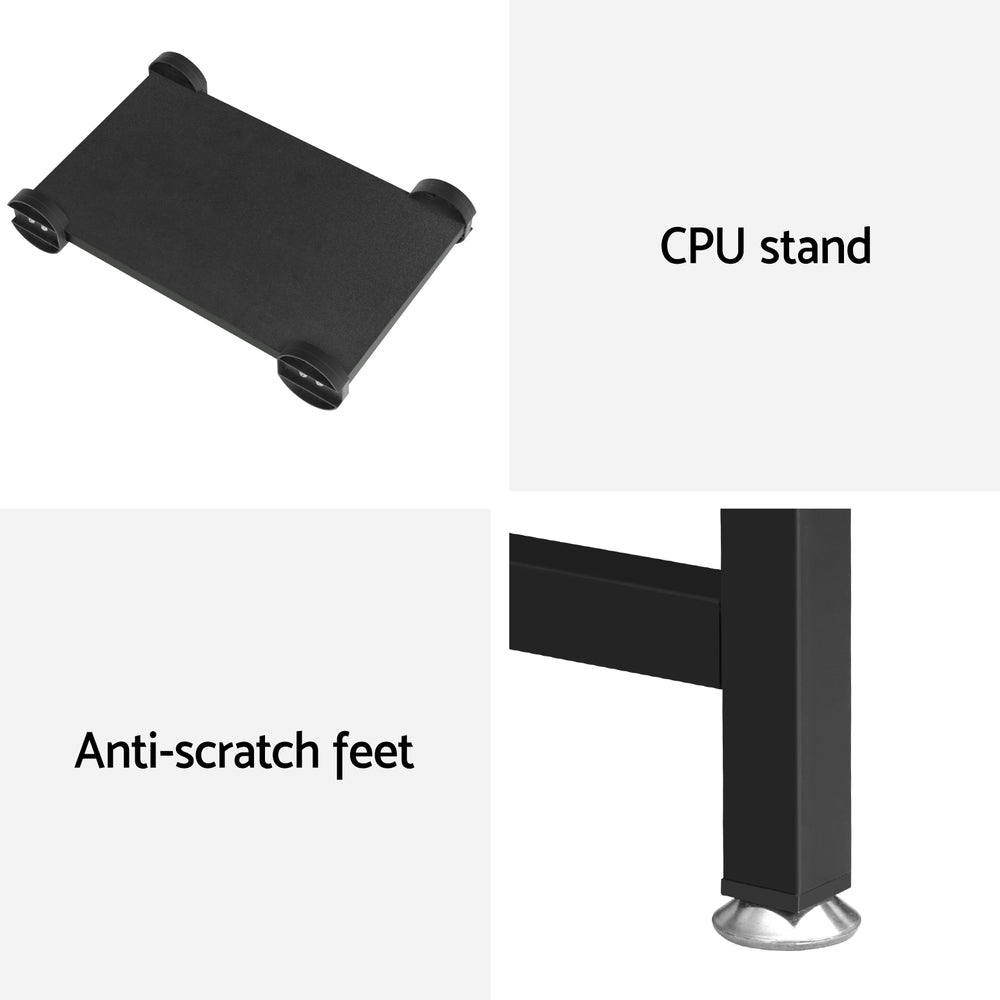 Artiss Computer Desk L-Shape CPU Stand Black 147CM