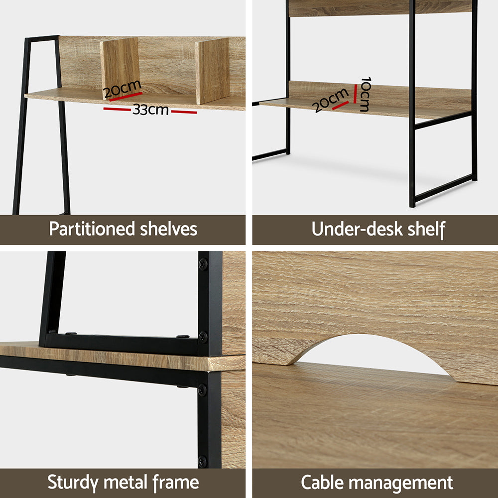 Artiss Computer Desk Bookshelf Storage 100CM Oak