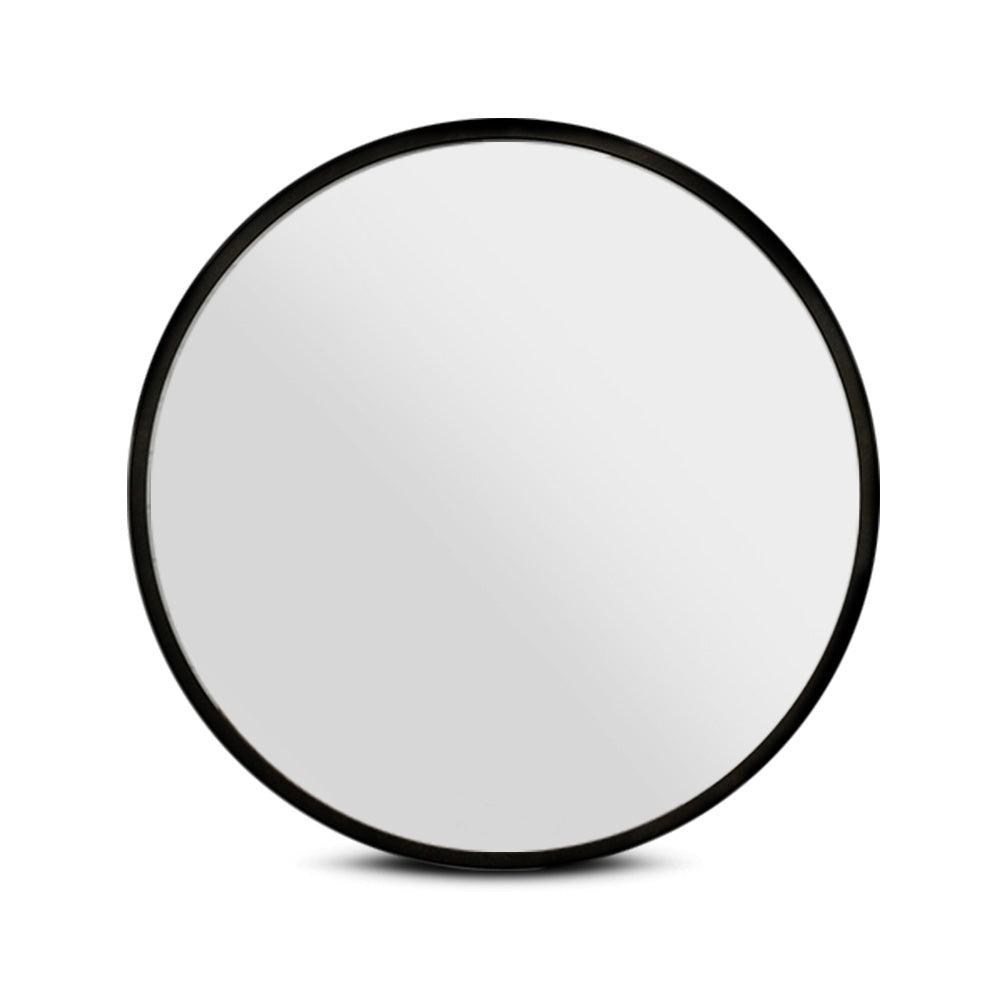 Embellir Wall Mirror Makeup 80cm Home Decor Framed Mirrors Bathroom Round Black