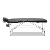 Zenses Massage Table 55cm Portable 2 Fold Aluminium Beauty Bed Black