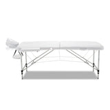 Zenses Massage Table 75cm Portable 2 Fold Aluminium Beauty Bed White