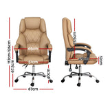 Artiss Executive Office Chair Leather Recliner Espresso