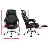 Artiss Executive Office Chair Leather Footrest Black