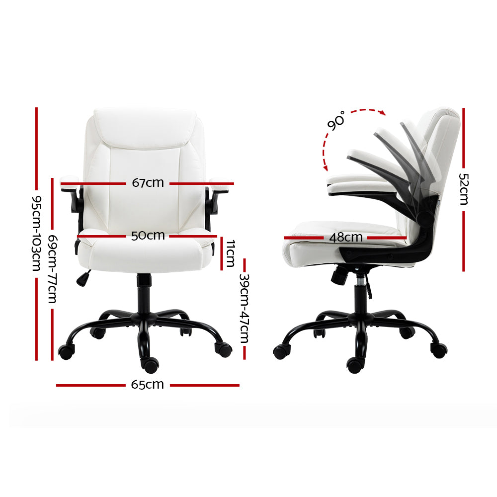 Artiss Executive Office Chair Mid Back White