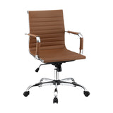 Artiss Office Chair Conference Chairs PU Leather Mid Back Brown