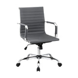 Artiss Office Chair Conference Chairs PU Leather Mid Back Grey