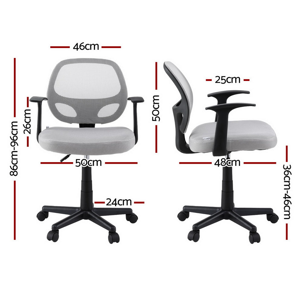 Artiss Mesh Office Chair Computer Gaming Desk Chairs Work Study Mid Back Grey