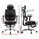 Artiss Ergonomic Office Chair Footrest Black