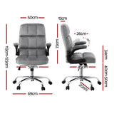 Artiss Office Chair Velvet Seat Racing Gaming Computer Desk Chairs Armrest Grey