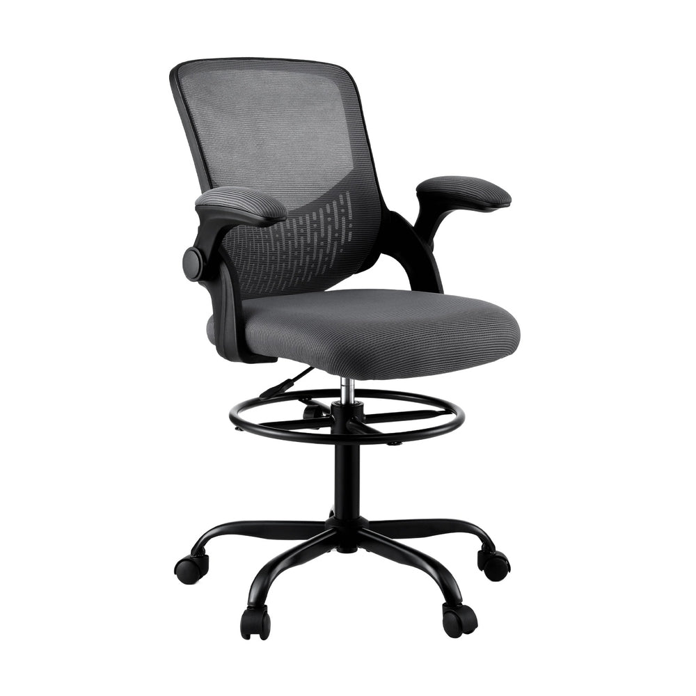 Artiss Office Chair Drafting Chairs Stool Computer Desk Studios Mesh Grey