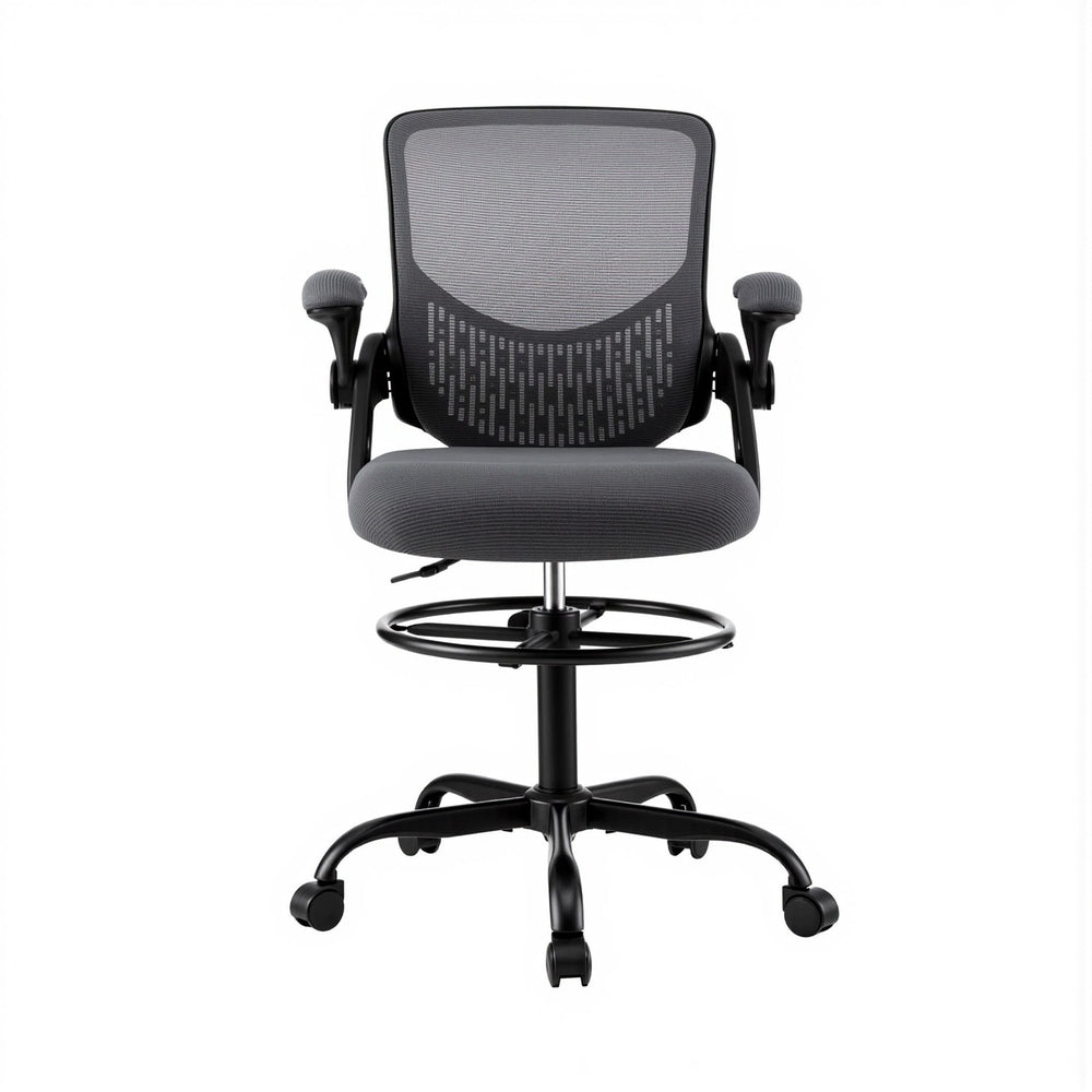 Artiss Office Chair Drafting Chairs Stool Computer Desk Studios Mesh Grey