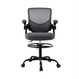 Artiss Office Chair Drafting Chairs Stool Computer Desk Studios Mesh Grey - Thumbnail Image