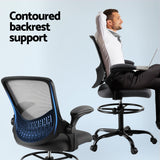 Artiss Office Chair Drafting Chairs Stool Computer Desk Studios Mesh Grey - Extra Image