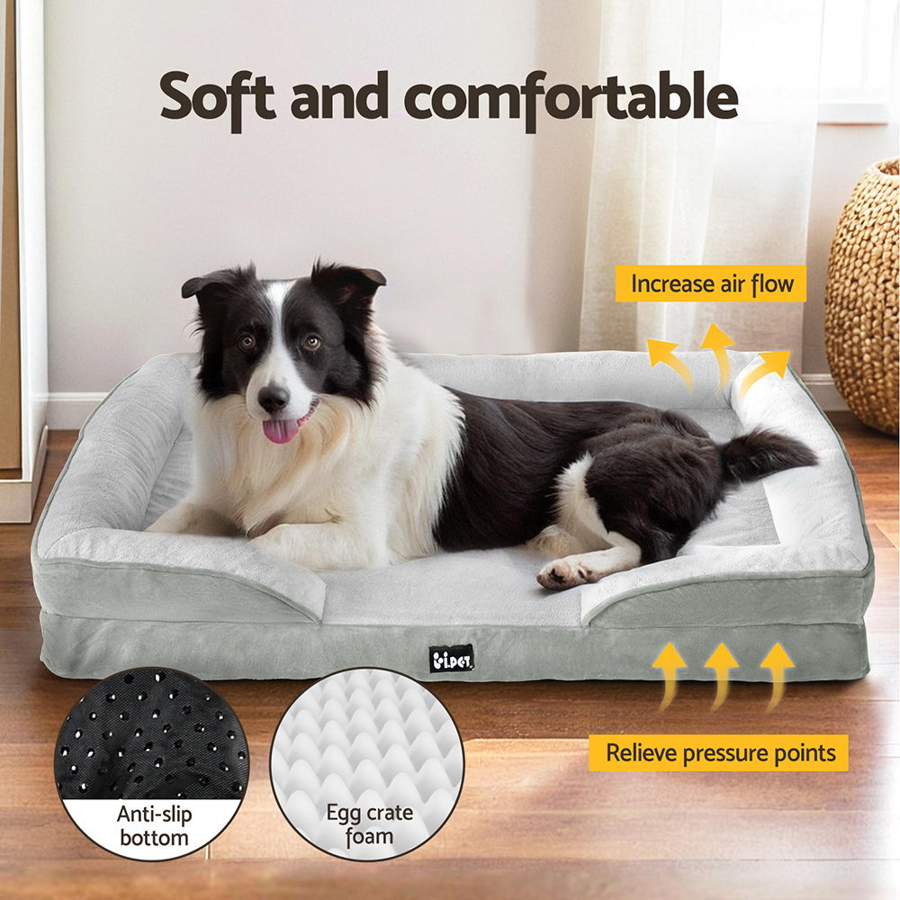 i.Pet Pet Bed Dog Calming Soft Cushion Egg Crate Large Sofa Removable Washable