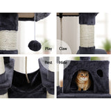 i.Pet Cat Tree 145cm Tower Scratching Post Scratcher Wood Condo House Large Bed