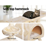 i.Pet Cat Tree 100cm Tower Scratching Post Scratcher Condo House Trees Bed Beige