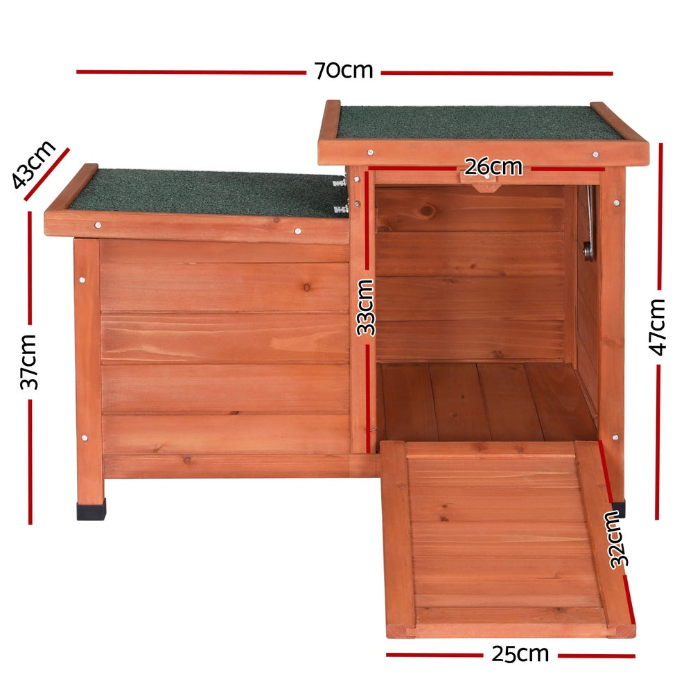 Wooden Outdoor Cat House and Rabbit Hutch - Weather-Resistant Shelter for Small Pets