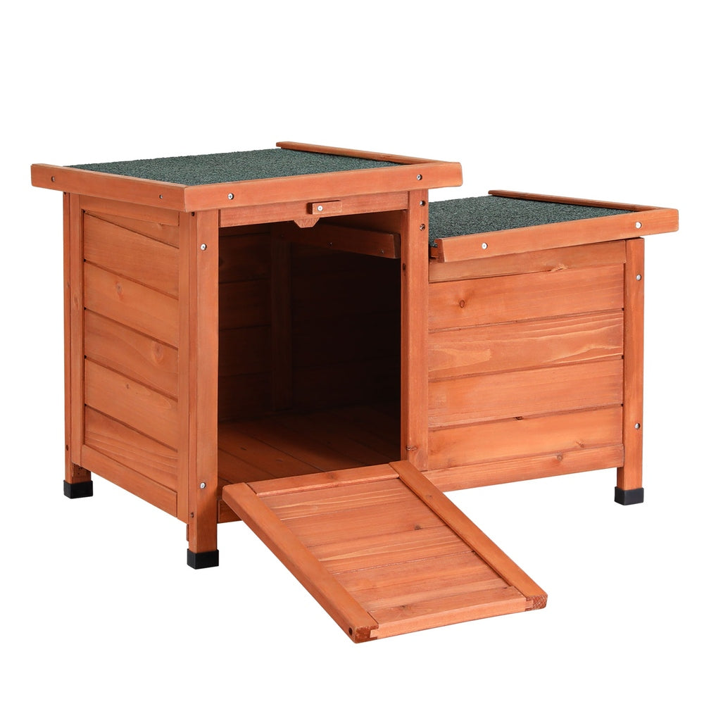 Wooden Outdoor Cat House and Rabbit Hutch - Weather-Resistant Shelter for Small Pets