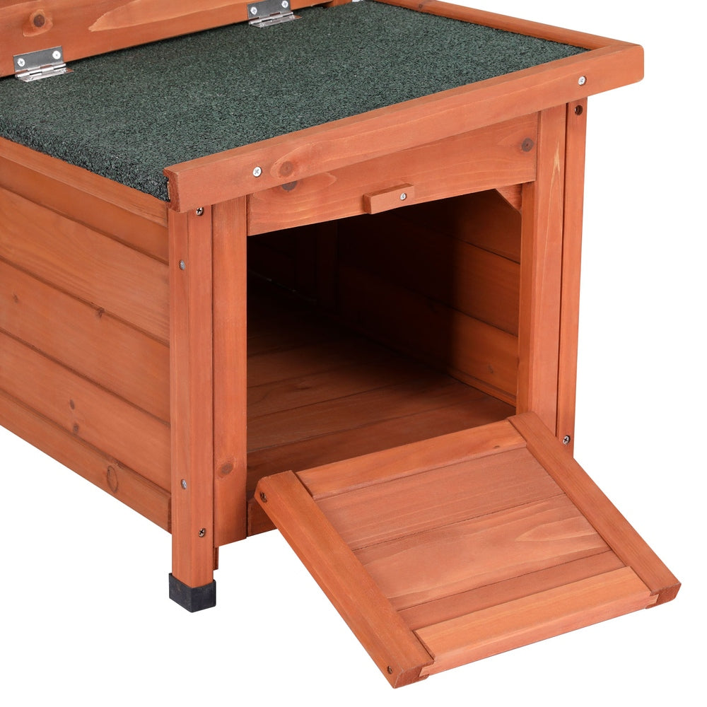 Wooden Outdoor Cat House and Rabbit Hutch - Weather-Resistant Shelter for Small Pets