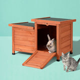 Wooden Outdoor Cat House and Rabbit Hutch - Weather-Resistant Shelter for Small Pets