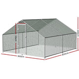 i.Pet Chicken Coop Cage 3x4x2m Galvanised Steel