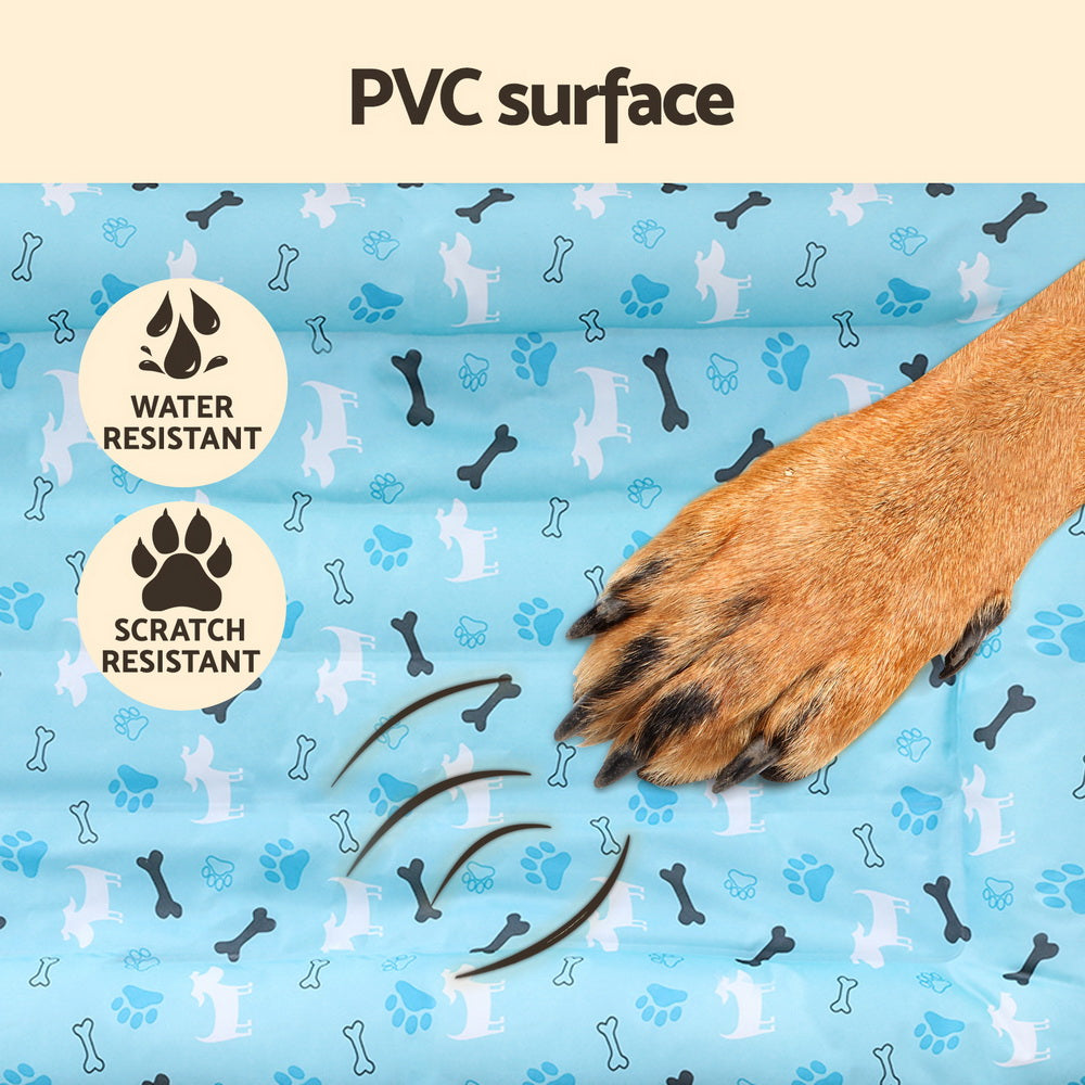 i.Pet Self-Cooling Gel Mat for Dogs and Cats - Large Summer Blue Pet Bed