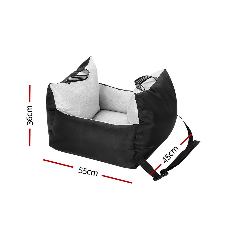 i.Pet Portable Waterproof Dog Car Seat Booster Bed with Non-Slip Safety Belt