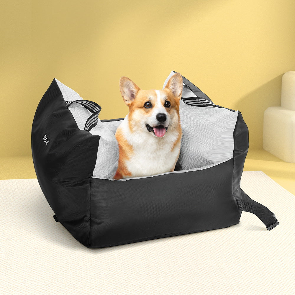 i.Pet Portable Waterproof Dog Car Seat Booster Bed with Non-Slip Safety Belt