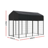 i.Pet Dog Kennel Extra Large House Outdoor Playpen Pet Puppy Metal Backyard - Front View